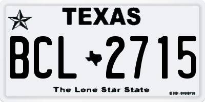 TX license plate BCL2715