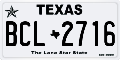 TX license plate BCL2716