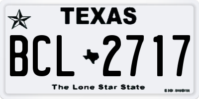 TX license plate BCL2717