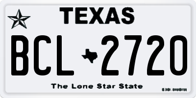 TX license plate BCL2720