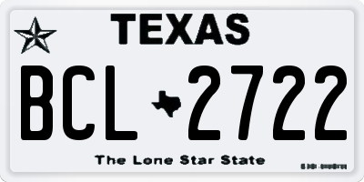 TX license plate BCL2722
