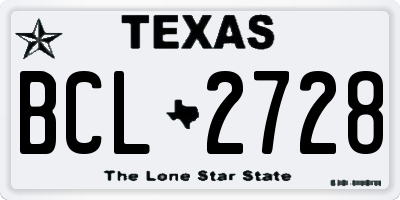 TX license plate BCL2728
