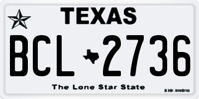 TX license plate BCL2736