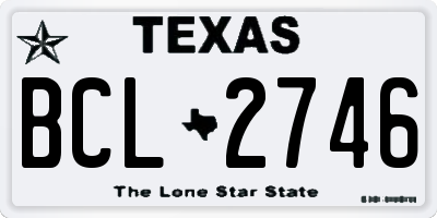 TX license plate BCL2746