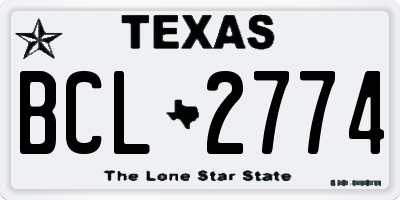 TX license plate BCL2774