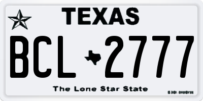 TX license plate BCL2777