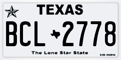 TX license plate BCL2778