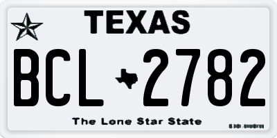 TX license plate BCL2782