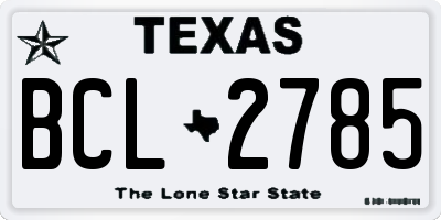 TX license plate BCL2785