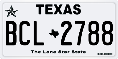 TX license plate BCL2788