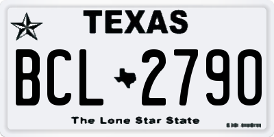 TX license plate BCL2790