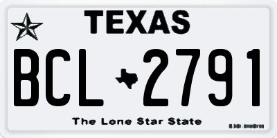 TX license plate BCL2791
