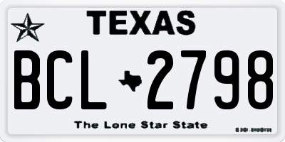 TX license plate BCL2798