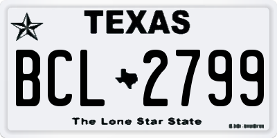 TX license plate BCL2799