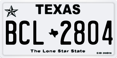 TX license plate BCL2804