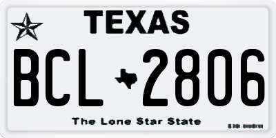 TX license plate BCL2806
