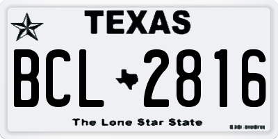 TX license plate BCL2816