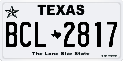 TX license plate BCL2817