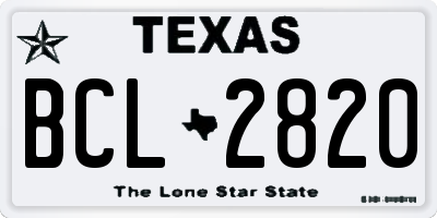 TX license plate BCL2820