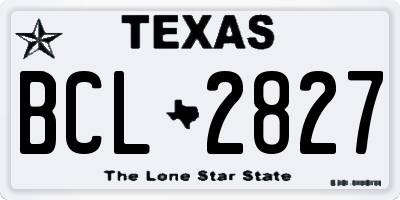 TX license plate BCL2827