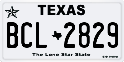 TX license plate BCL2829