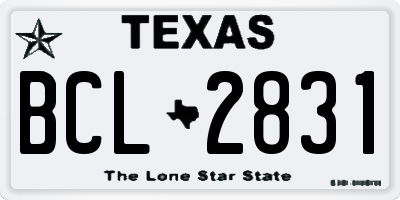 TX license plate BCL2831