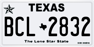 TX license plate BCL2832