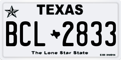 TX license plate BCL2833
