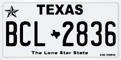 TX license plate BCL2836
