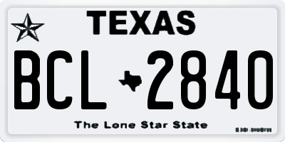 TX license plate BCL2840