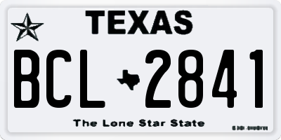 TX license plate BCL2841