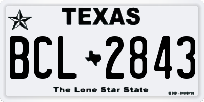 TX license plate BCL2843
