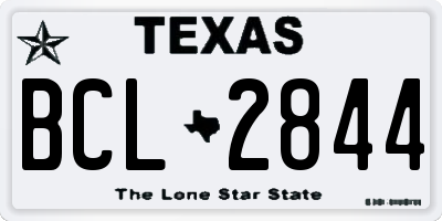 TX license plate BCL2844