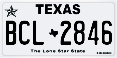 TX license plate BCL2846