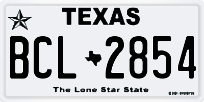 TX license plate BCL2854