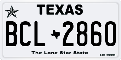 TX license plate BCL2860