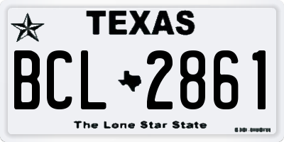 TX license plate BCL2861