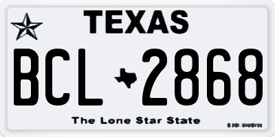 TX license plate BCL2868