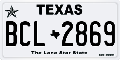TX license plate BCL2869