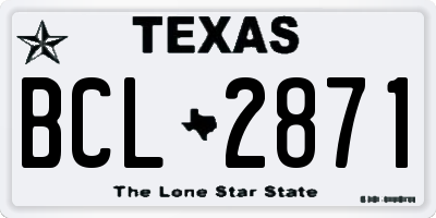 TX license plate BCL2871