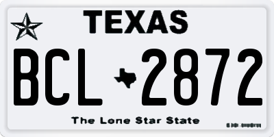 TX license plate BCL2872