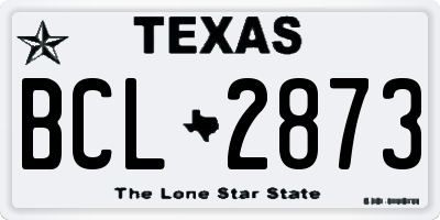TX license plate BCL2873