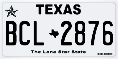 TX license plate BCL2876