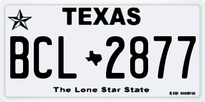 TX license plate BCL2877