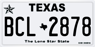 TX license plate BCL2878