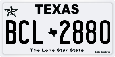 TX license plate BCL2880