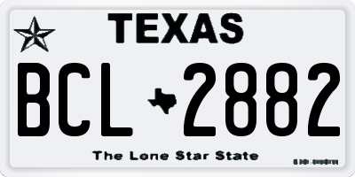TX license plate BCL2882