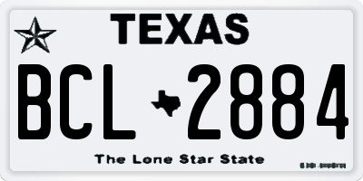 TX license plate BCL2884