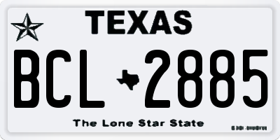 TX license plate BCL2885
