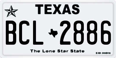 TX license plate BCL2886